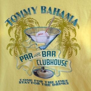 Tommy Bahama Graphic Tee Shirt Yellow Medium